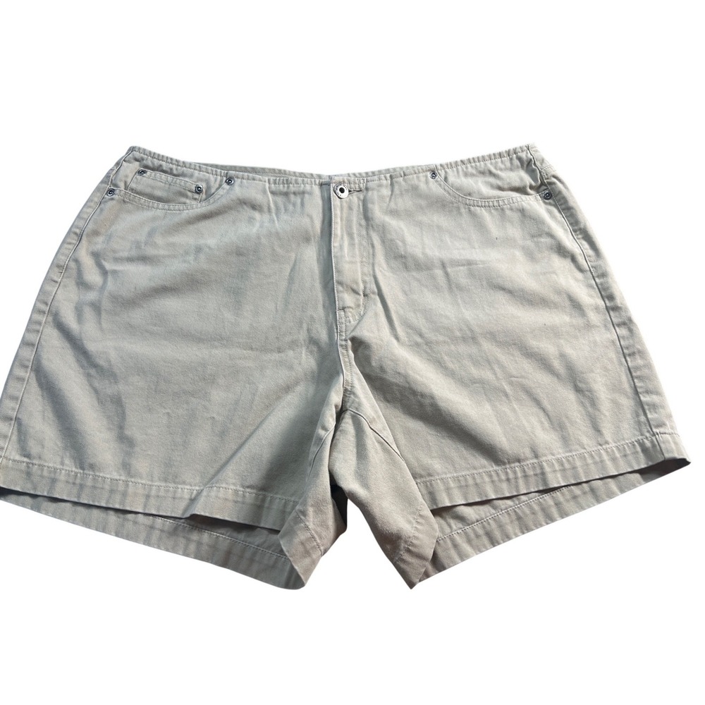 Venezia Jeans Clothing Co Womens Khaki Cotton Chino Shorts Size 16 Tan 5 Inseam - Picture 3 of 8